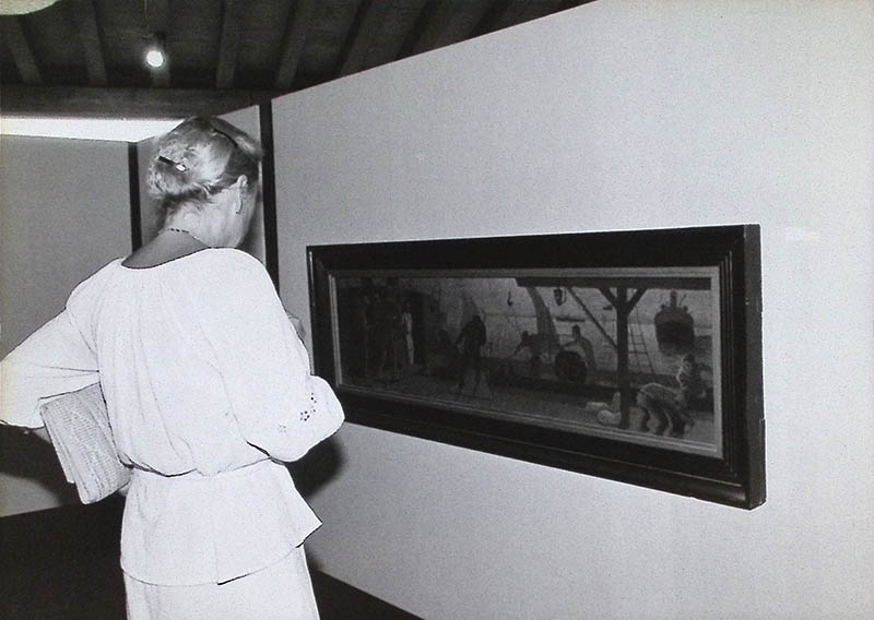 Inaugurazione della rassegna degli artisti triestini del tempo di Svevo, curata da Sergio Molesi e allestita al Bastione fiorito del Castello di San Giusto